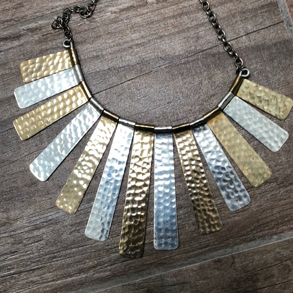 Gold and silver statement necklace